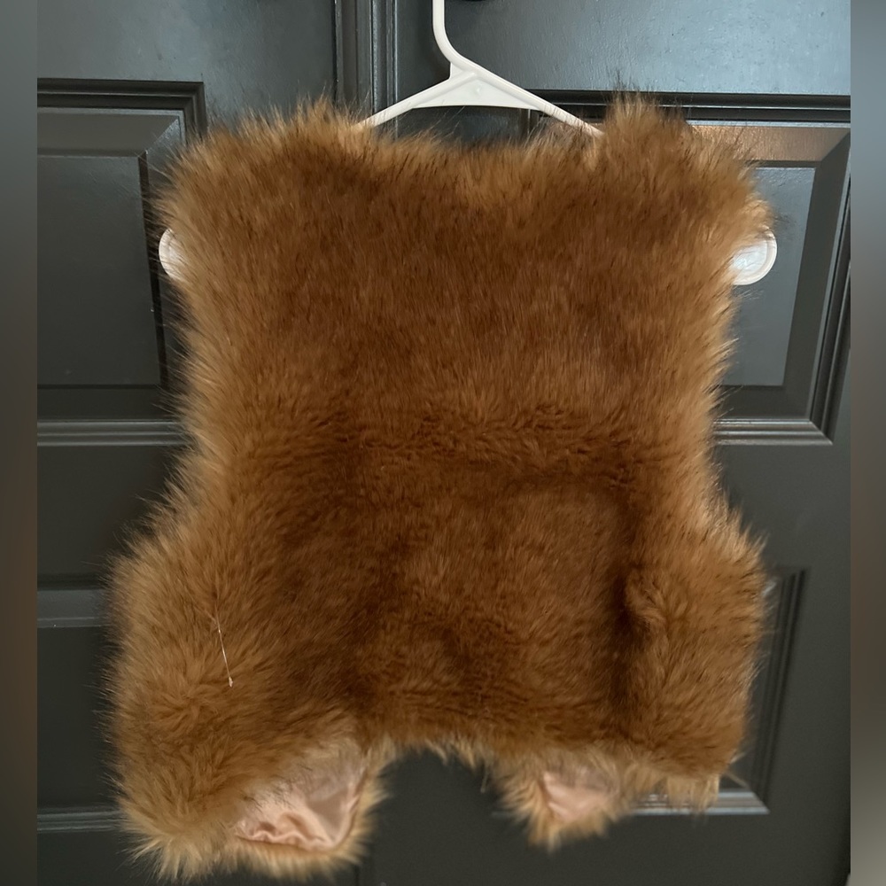 Brown Sleeveless Fur Vest